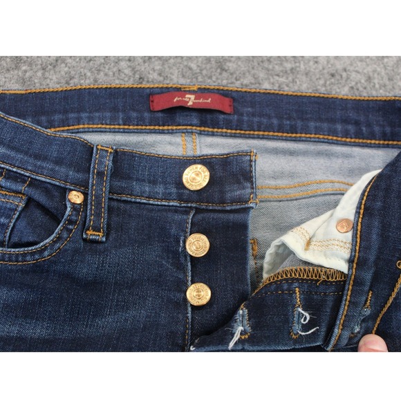 7 For All Mankind Josefina Dark Wash Skinny Jeans Womens Size 24 - Picture 9 of 12